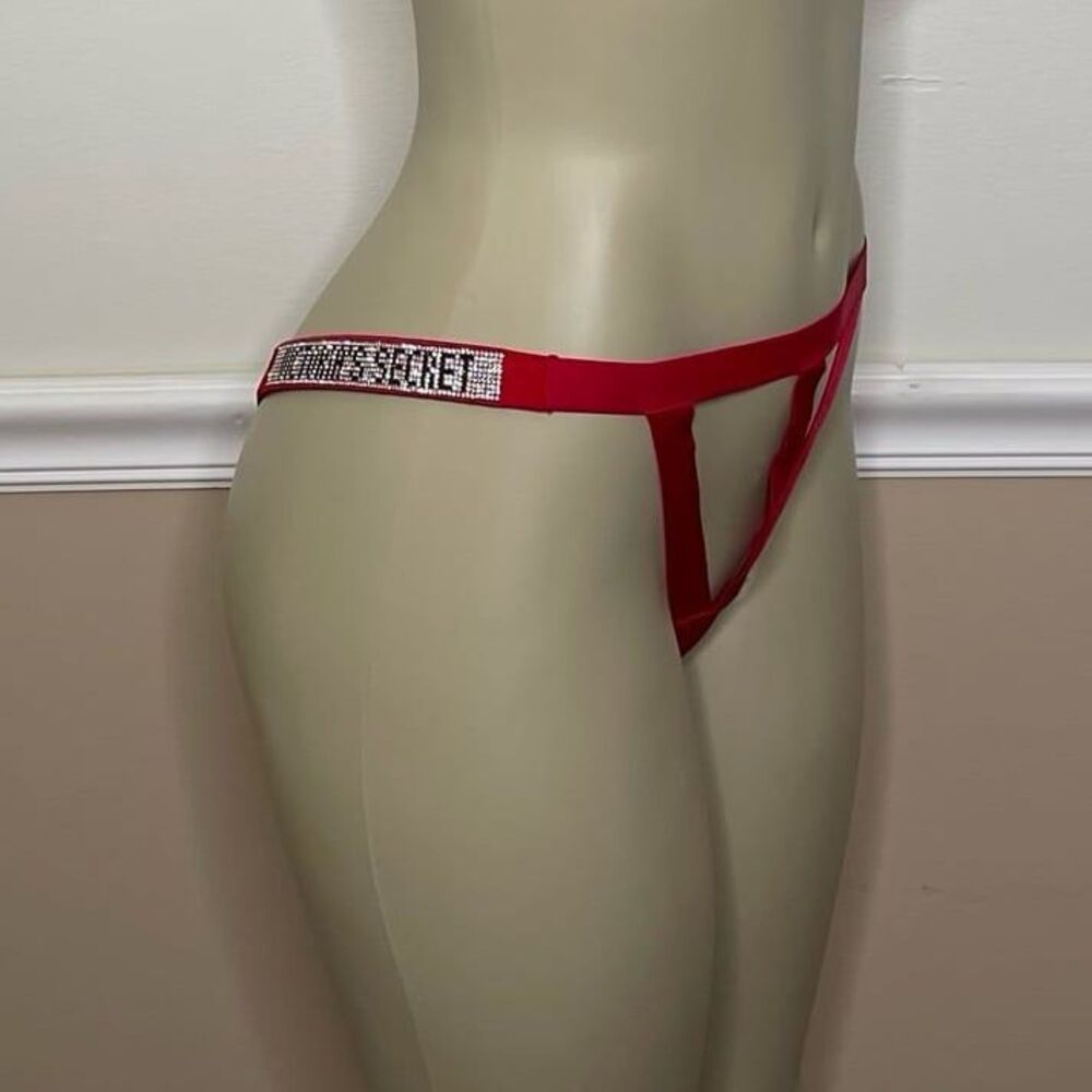 Victoria's Secret Very Sexy Bombshell Banded Logo Shine Strap Thong Panty